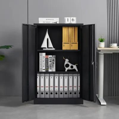 Lockable Metal Storage Cabinet with Adjustable Shelf