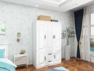 Armoire Wardrobe Closet with 3 Door and 2 Drawers Tall Cabinet for Large Capacity, Closet Wardrobe Cabinet with Hanging Rail and Metal Handle White for Bedroom 47.2" W x 20.5" D x 74" H