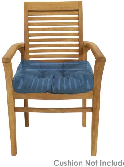 Sunnydaze Solid Teak Wood Patio Slat-Back Dining Armchair