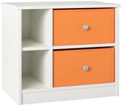 Mya Park Nightstand with 2 Fabric Bins