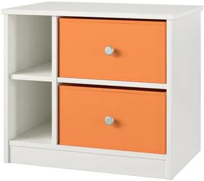 Mya Park Nightstand with 2 Fabric Bins