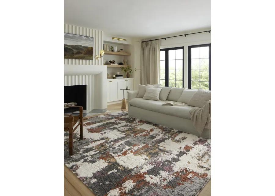 Levitt LEV04 Grey/Multi 4' x 6' Rug