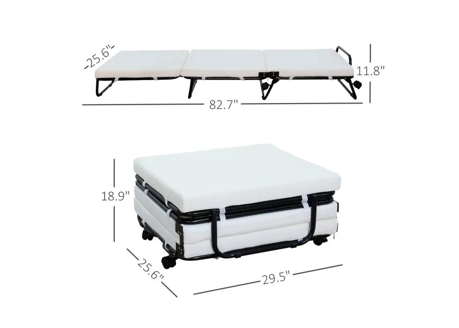 Modern Convertible Sofa Bed/Ottoman Couch Mattress Lounge Bed Sleeper w/Casters