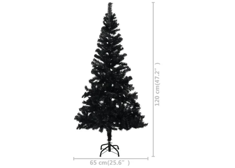 vidaXL Artificial Christmas Tree with Stand Black 47.2" PVC