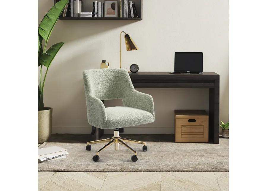 WestinTrends Genevieve Mid-Century Modern Office Accent Chair with Wheels