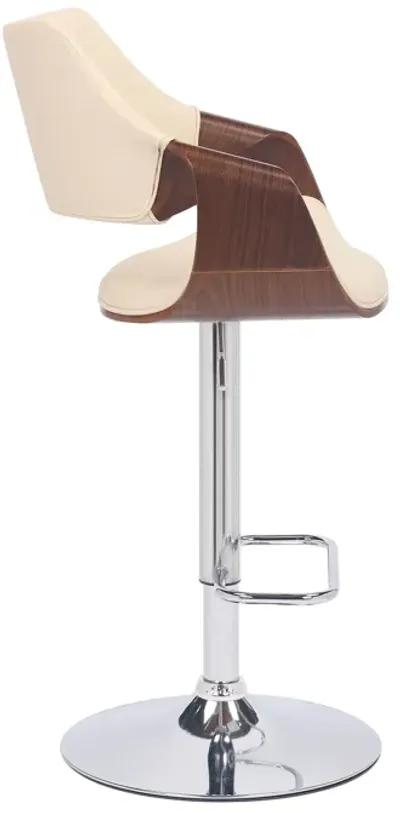 Aspen Adjustable Swivel Faux Leather and Wood Bar Stool