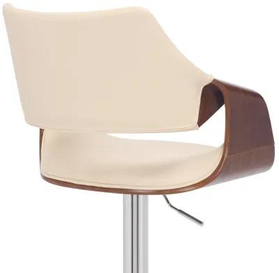 Aspen Adjustable Swivel Faux Leather and Wood Bar Stool