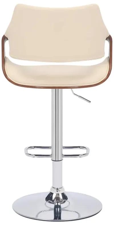 Aspen Adjustable Swivel Faux Leather and Wood Bar Stool