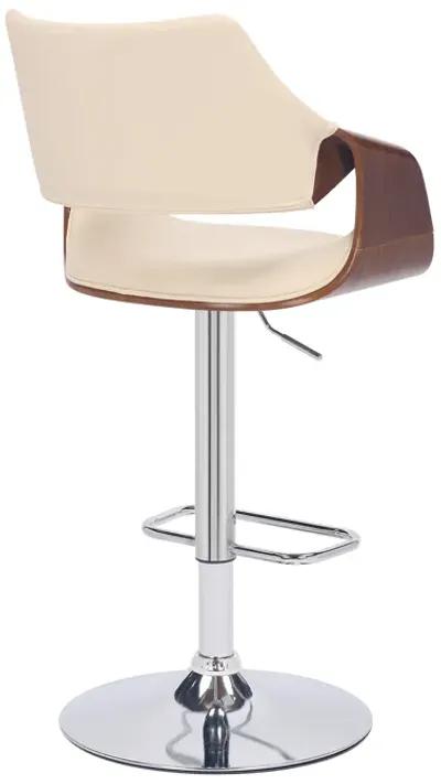 Aspen Adjustable Swivel Faux Leather and Wood Bar Stool