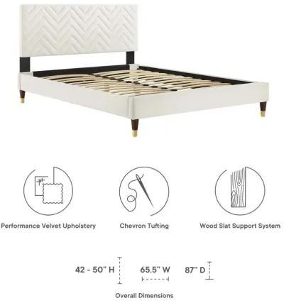 Modway - Leah Chevron Tufted Performance Velvet Full Platform Bed