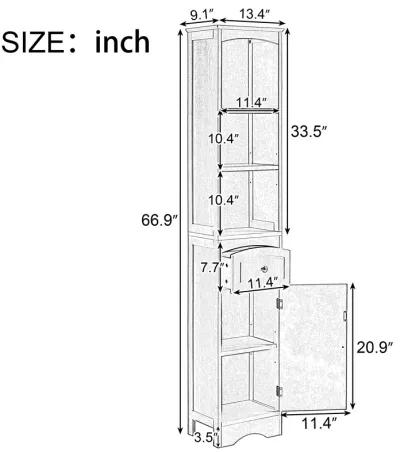 Merax Classic Freestanding Bathroom Storage Cabinet with Drawer