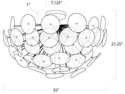 Poppy Glass Semi Flush Mount