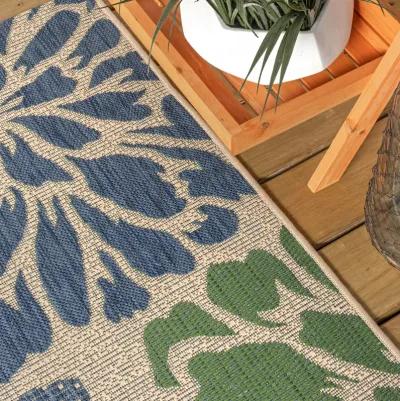 Zinnia Modern Floral Textured Weave Indoor/Outdoor Area Rug