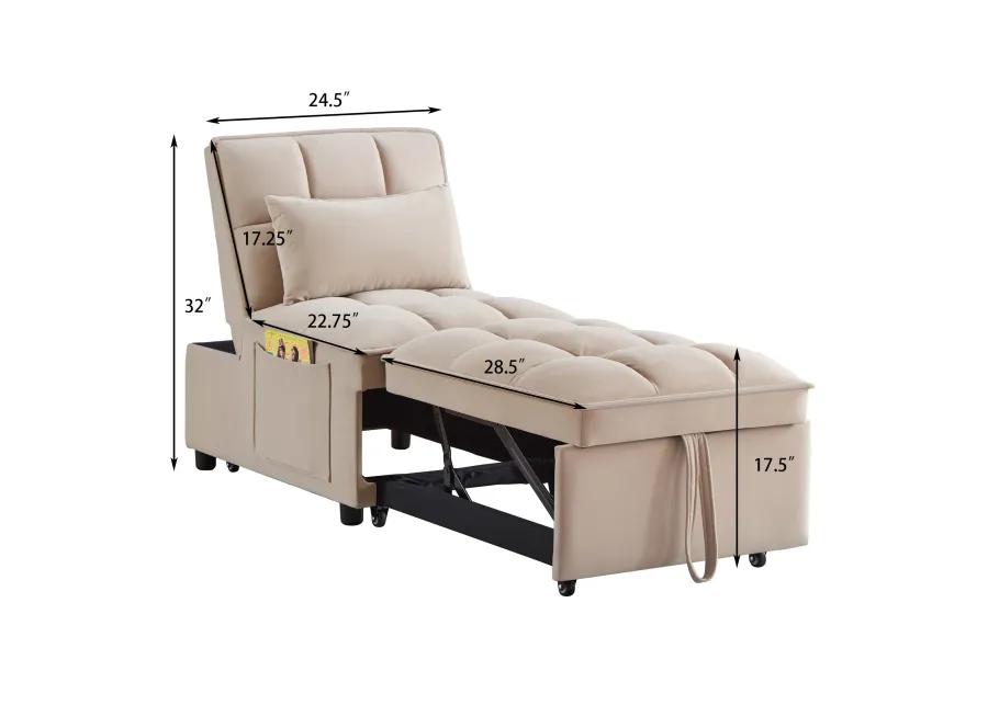 Merax Single Sofa Bed Futon with Storage Pockets