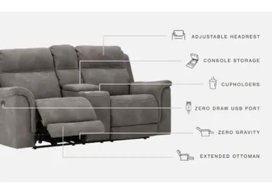 DuraPella Power Reclining Loveseat with Console