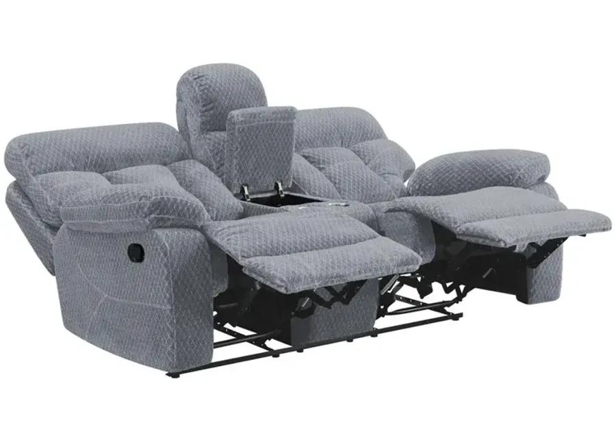 New Classic Furniture Bravo Console Loveseat W/ Dual Recliners-Stone