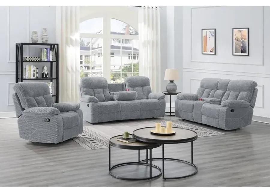 New Classic Furniture Bravo Console Loveseat W/ Dual Recliners-Stone