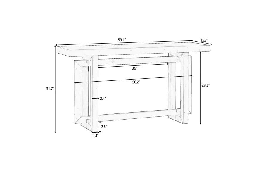 Merax Contemporary Console Table with Wood Top