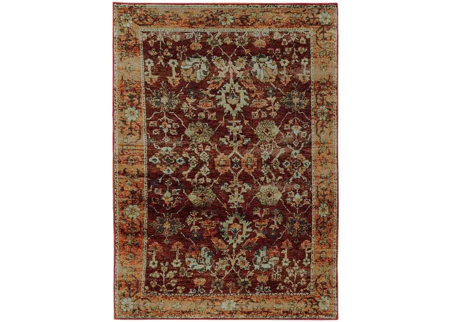 Andorra 5'3" x 7'3" Red Rug