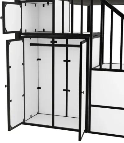 Merax Castle-shaped Bunk Bed with Wardrobe