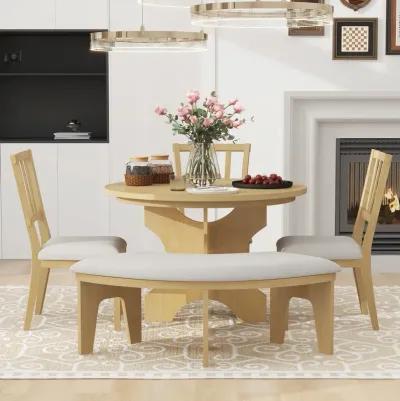 Merax 5-piece Rustic Charm Round Table Dining Set