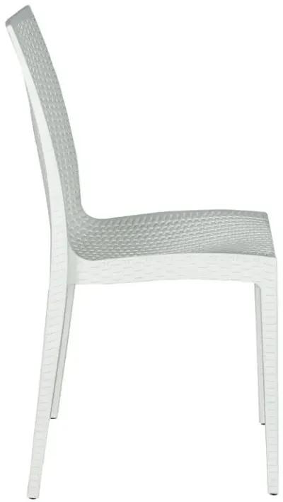 LeisureMod Weave Mace Indoor/Outdoor Dining Chair (Armless), Set of 2