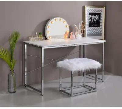 Tennos Vanity Desk In & Chrome Finish