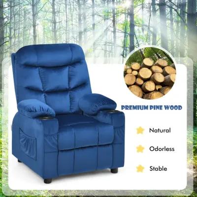 Kids Recliner Chair with Cup Holder and Footrest for Children