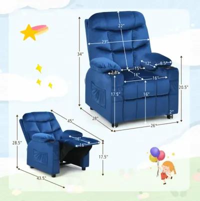 Kids Recliner Chair with Cup Holder and Footrest for Children