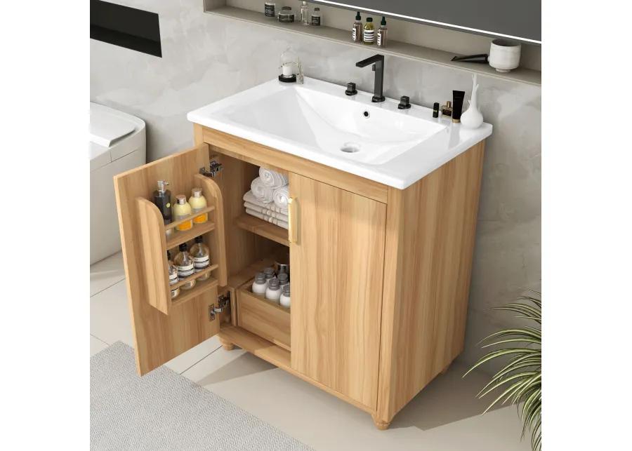 Merax Multi-functional Bathroom Vanity  Cabinet  Solid Wood