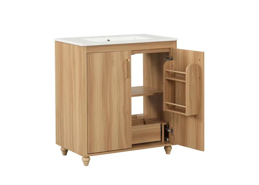 Merax Multi-functional Bathroom Vanity  Cabinet  Solid Wood