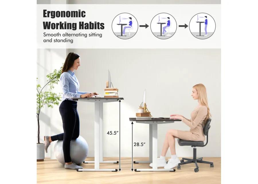 Costway Electric Height Adjustable Standing Desk, Sit to Stand Computer Workstation Home Office Desk