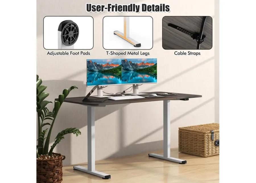 Costway Electric Height Adjustable Standing Desk, Sit to Stand Computer Workstation Home Office Desk