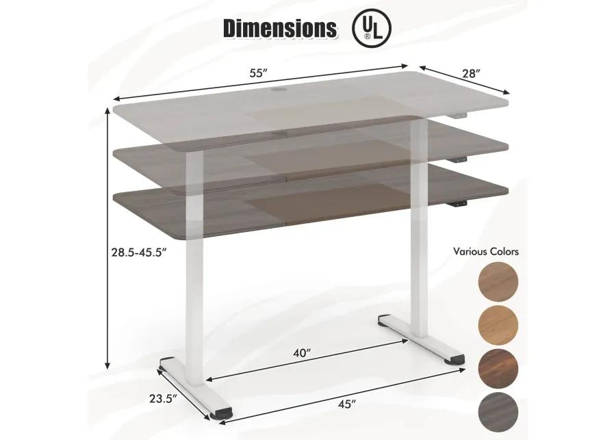 Costway Electric Height Adjustable Standing Desk, Sit to Stand Computer Workstation Home Office Desk