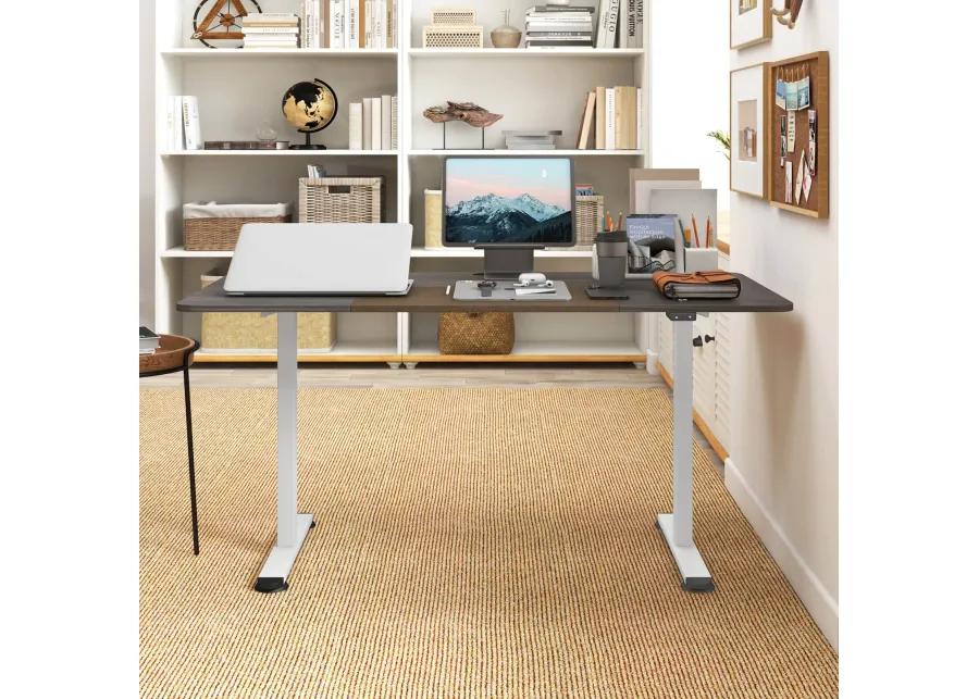 Costway Electric Height Adjustable Standing Desk, Sit to Stand Computer Workstation Home Office Desk