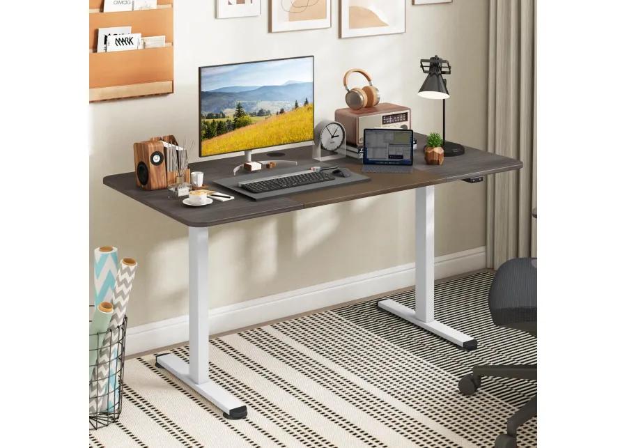 Costway Electric Height Adjustable Standing Desk, Sit to Stand Computer Workstation Home Office Desk