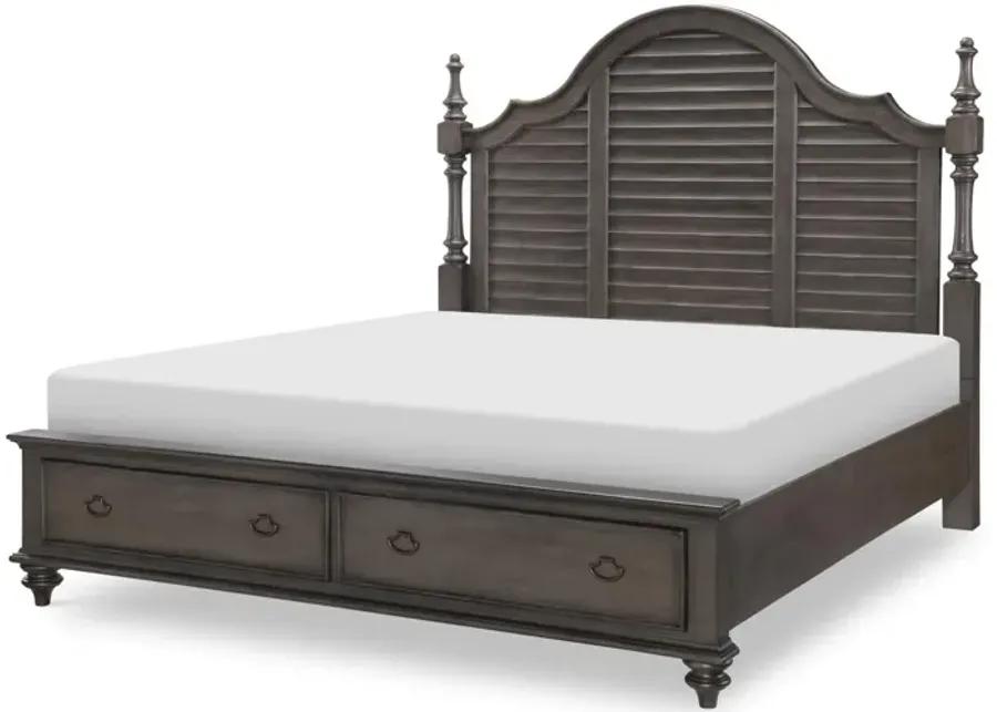 Kingston Louvered Cal King Poster Bed w/Storage