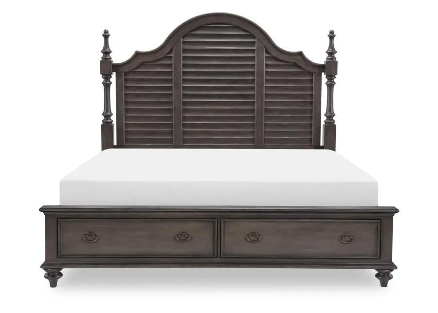 Kingston Louvered Cal King Poster Bed w/Storage