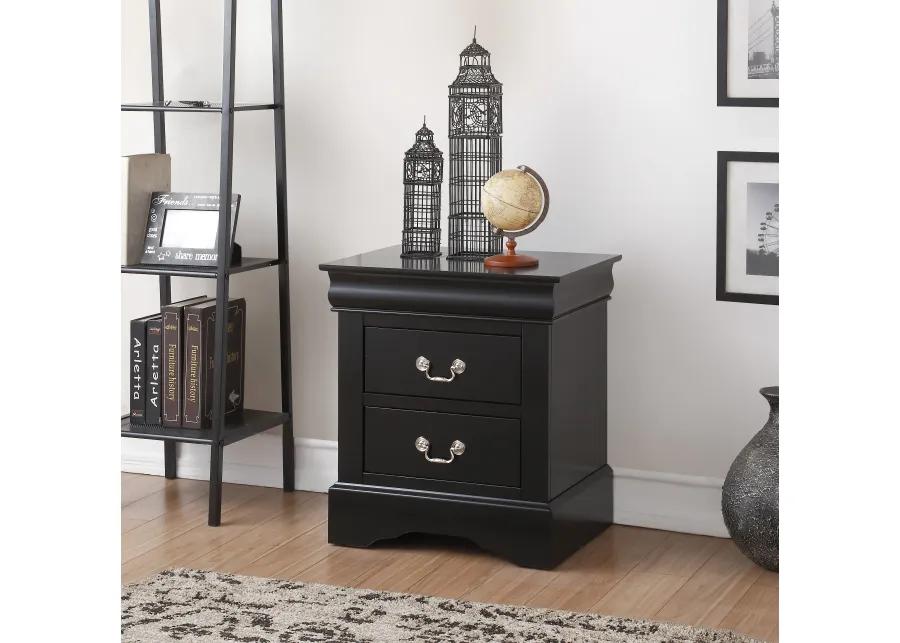 ACME Louis Philippe III Nightstand, Black