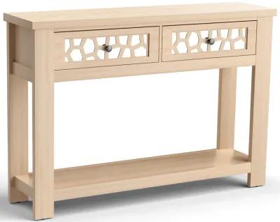 2-Tier Console Table with Drawers and Open Storage Shelf-Natural