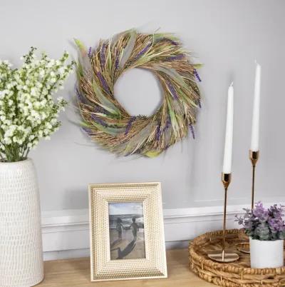 Artificial Grass and Lavender Spring Wreath - 14"