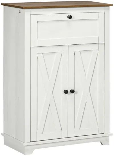 White Kitchen Organizer: Farmhouse Sideboard Storage Cabinet