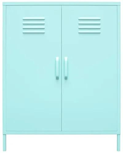 Cache 2 Door Metal Locker Style Storage Accent Cabinet