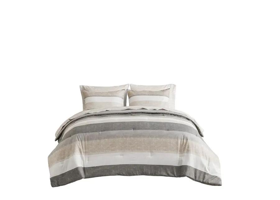 Gracie Mills Ware Striped Comforter Set with Bed Sheets