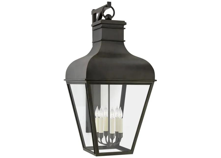 Fremont Grande Bracketed Wall Lantern in French Rust with Clear Glass