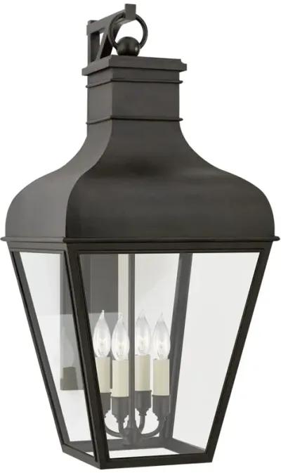 Fremont Grande Bracketed Wall Lantern in French Rust with Clear Glass