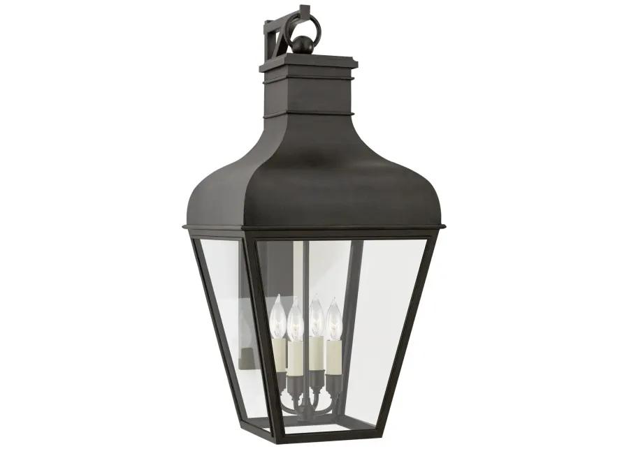 Fremont Grande Bracketed Wall Lantern in French Rust with Clear Glass