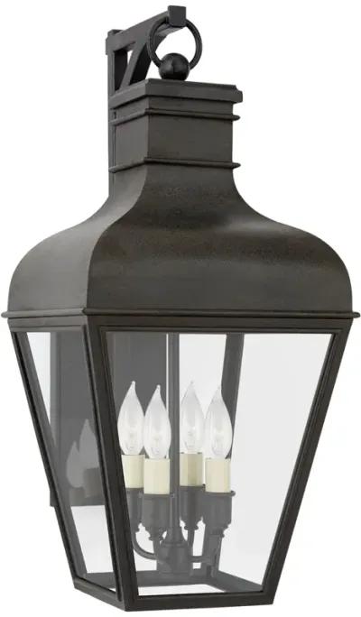 Fremont Grande Bracketed Wall Lantern in French Rust with Clear Glass