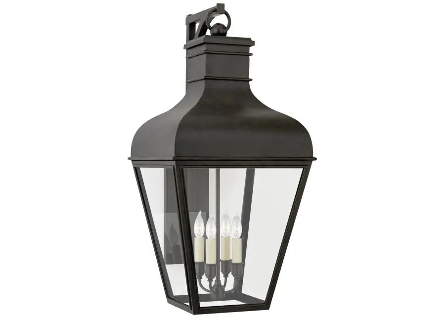 Fremont Grande Bracketed Wall Lantern in French Rust with Clear Glass