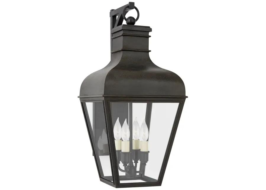 Fremont Grande Bracketed Wall Lantern in French Rust with Clear Glass